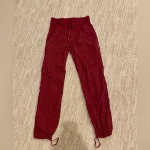 RARE Red Maroon Lululemon Dance Studio Pants